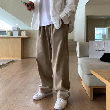 Riolio Korean Style High-end Straight-leg Casual Pants Men's Spring Summer Loose Trousers American 2025 New Trendy Wide-leg Pants Chic